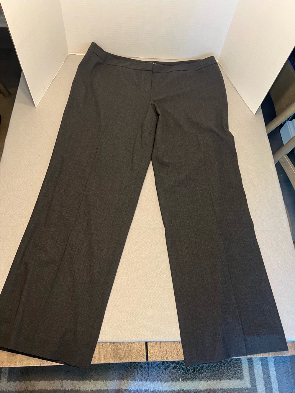 Lafayette 148 New York Straight-leg Stretch Wool Pants Women's 18 Smoke NWT...